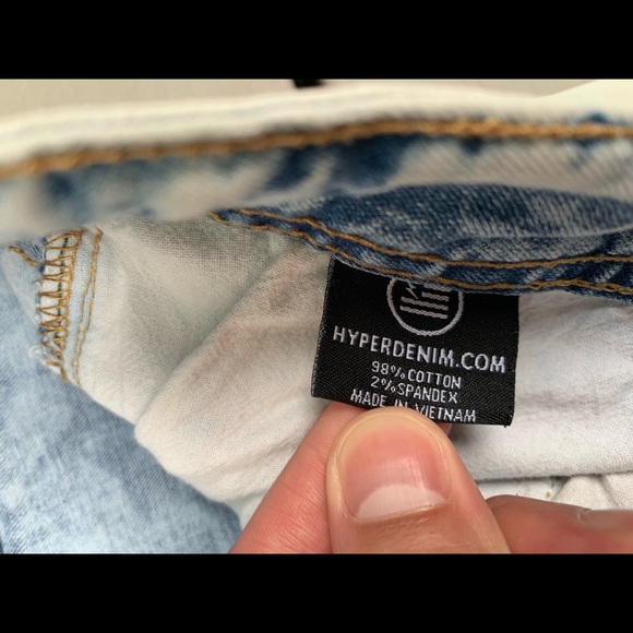 Hyper Denim Acid Washed Distressed Jeans - Picture 5 of 5